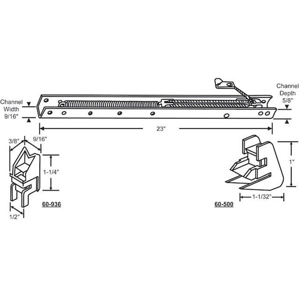 Strybuc 23in Window Channel Balance 60-223-36 - main